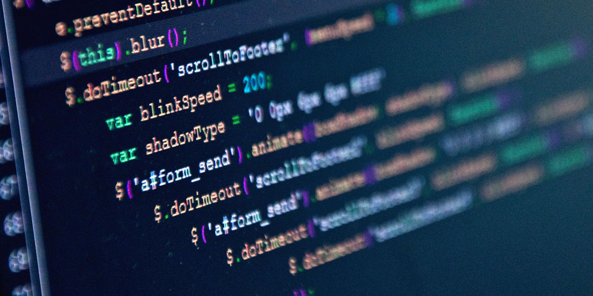 Software engineering code on computer screen